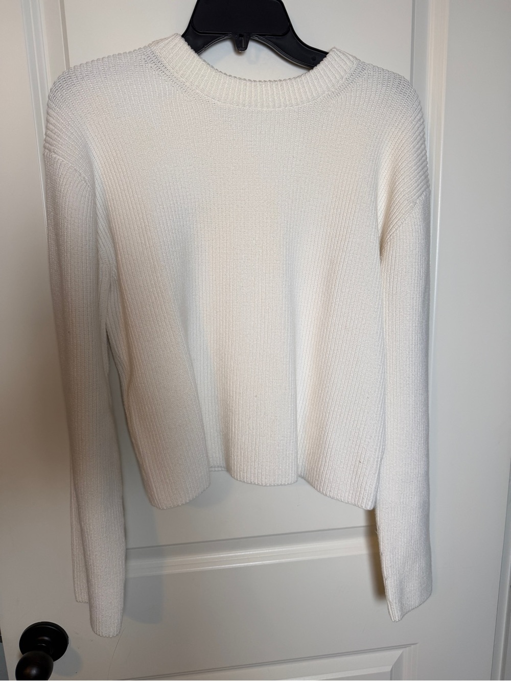 Vince White Crewneck Cotton Sweater